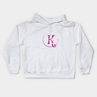 Monogram fairy flowers, letter K Kids Hoodie